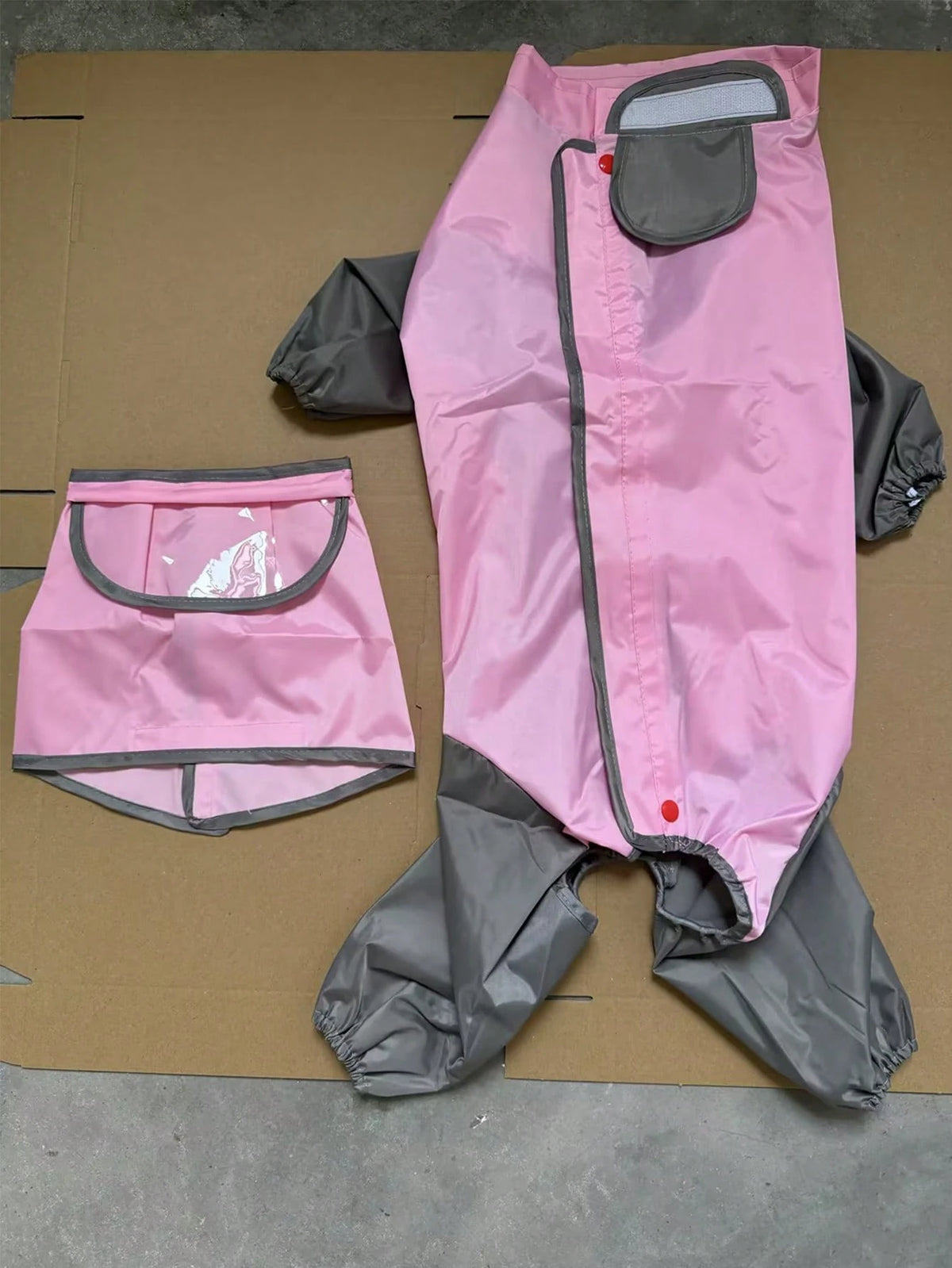 Pink Full-Coverage Dog Raincoat – Waterproof Pet Rainwear