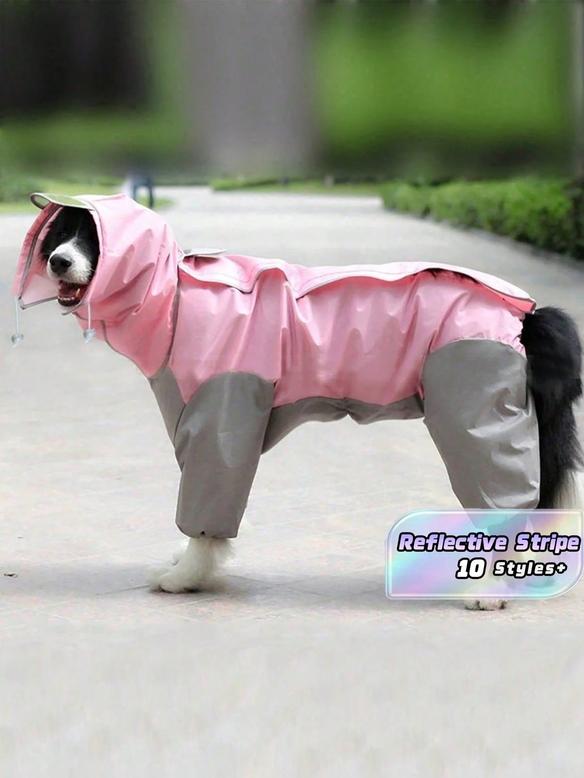 Pink Full-Coverage Dog Raincoat – Waterproof Pet Rainwear