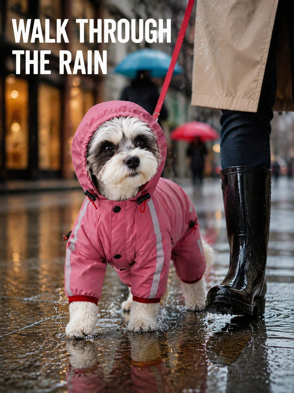Full-Body Waterproof Dog Raincoat – Hooded Reflective Jacket