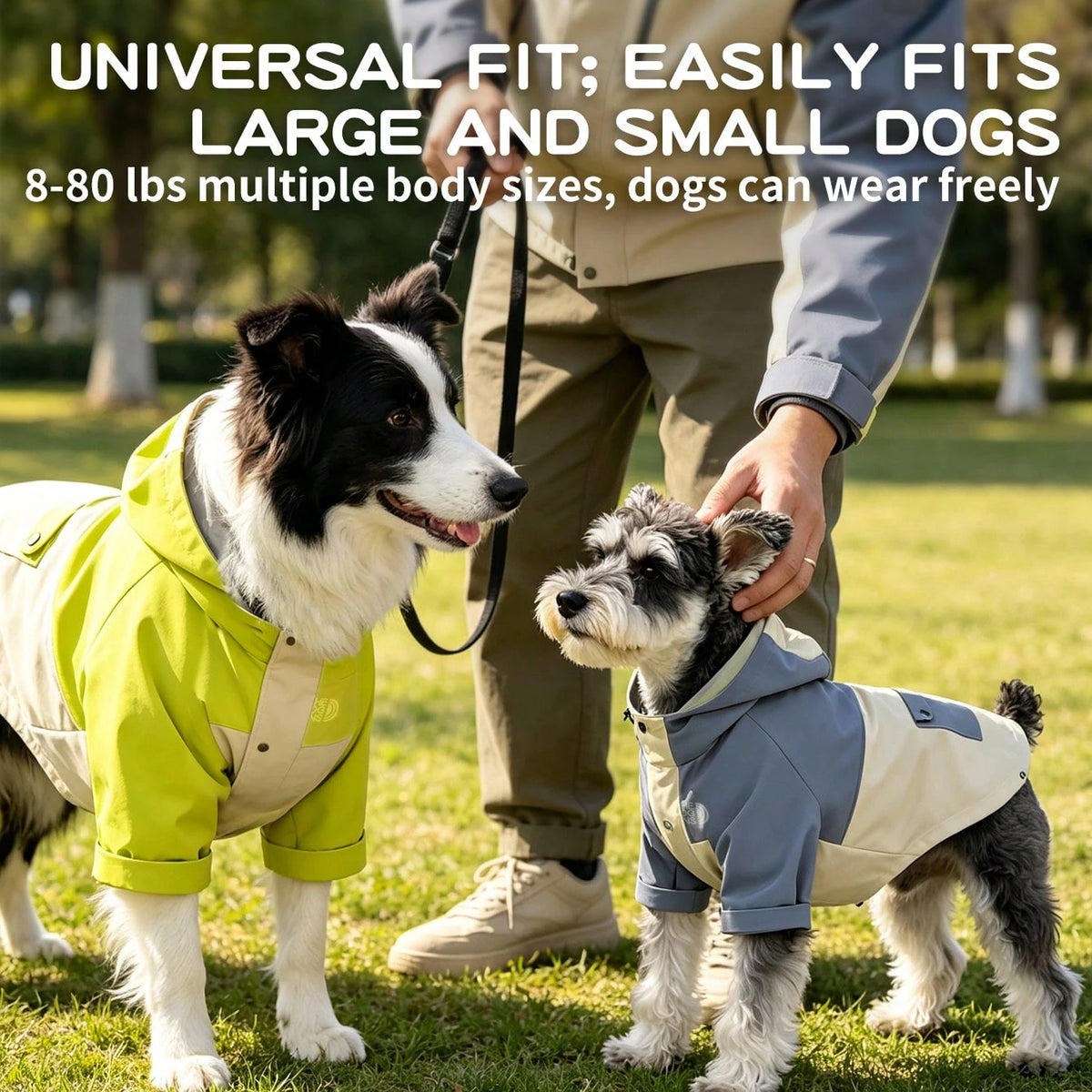 Water-Resistant Dog Windbreaker Jacket – Hooded Reflective Coat