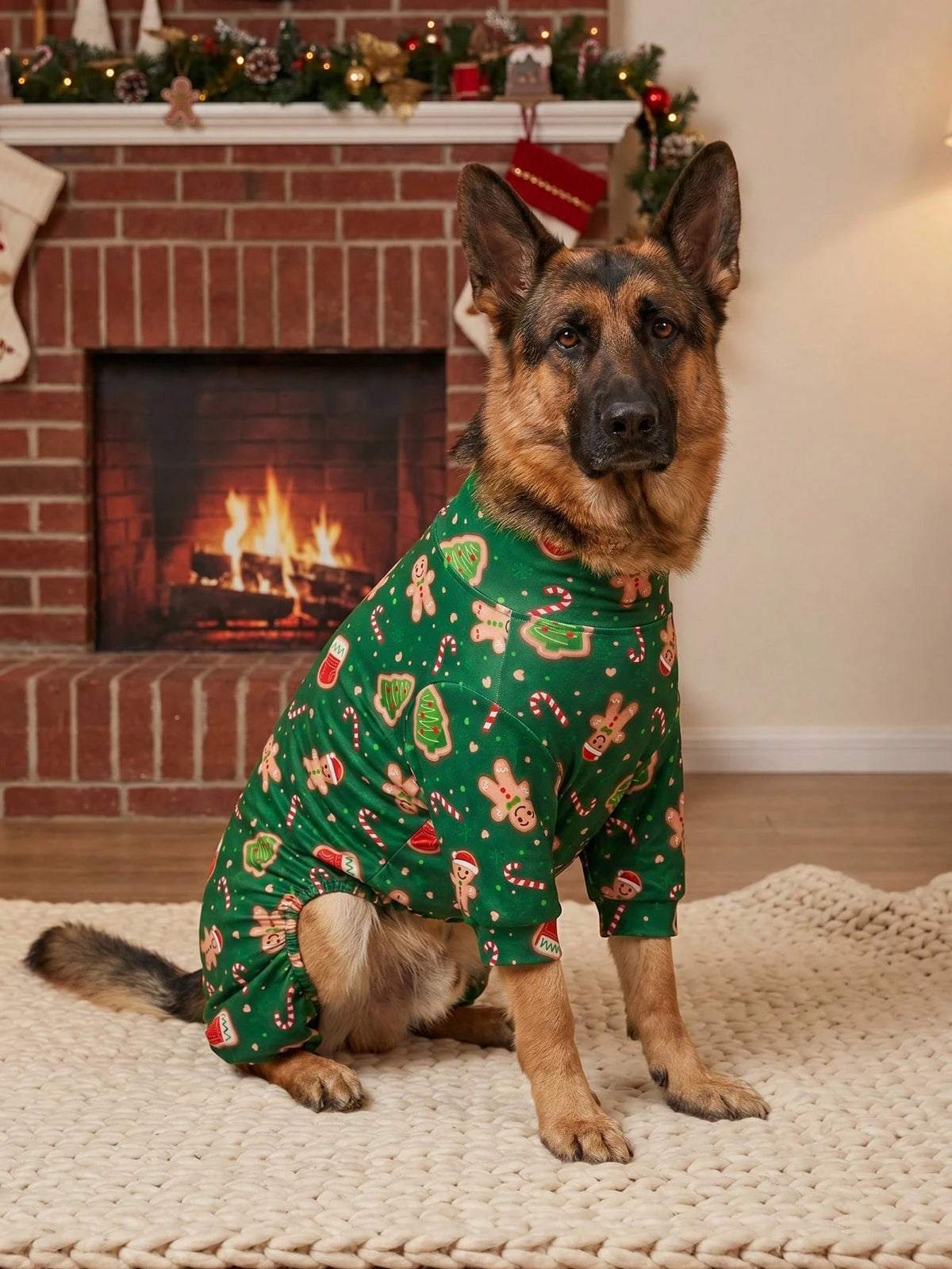 Christmas Dog Pajamas – Soft Full-Coverage Pet Jumpsuit