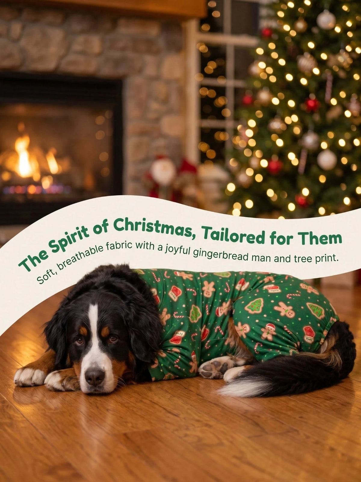 Christmas Dog Pajamas – Soft Full-Coverage Pet Jumpsuit