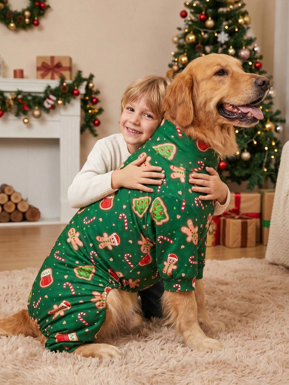 Christmas Dog Pajamas – Soft Full-Coverage Pet Jumpsuit