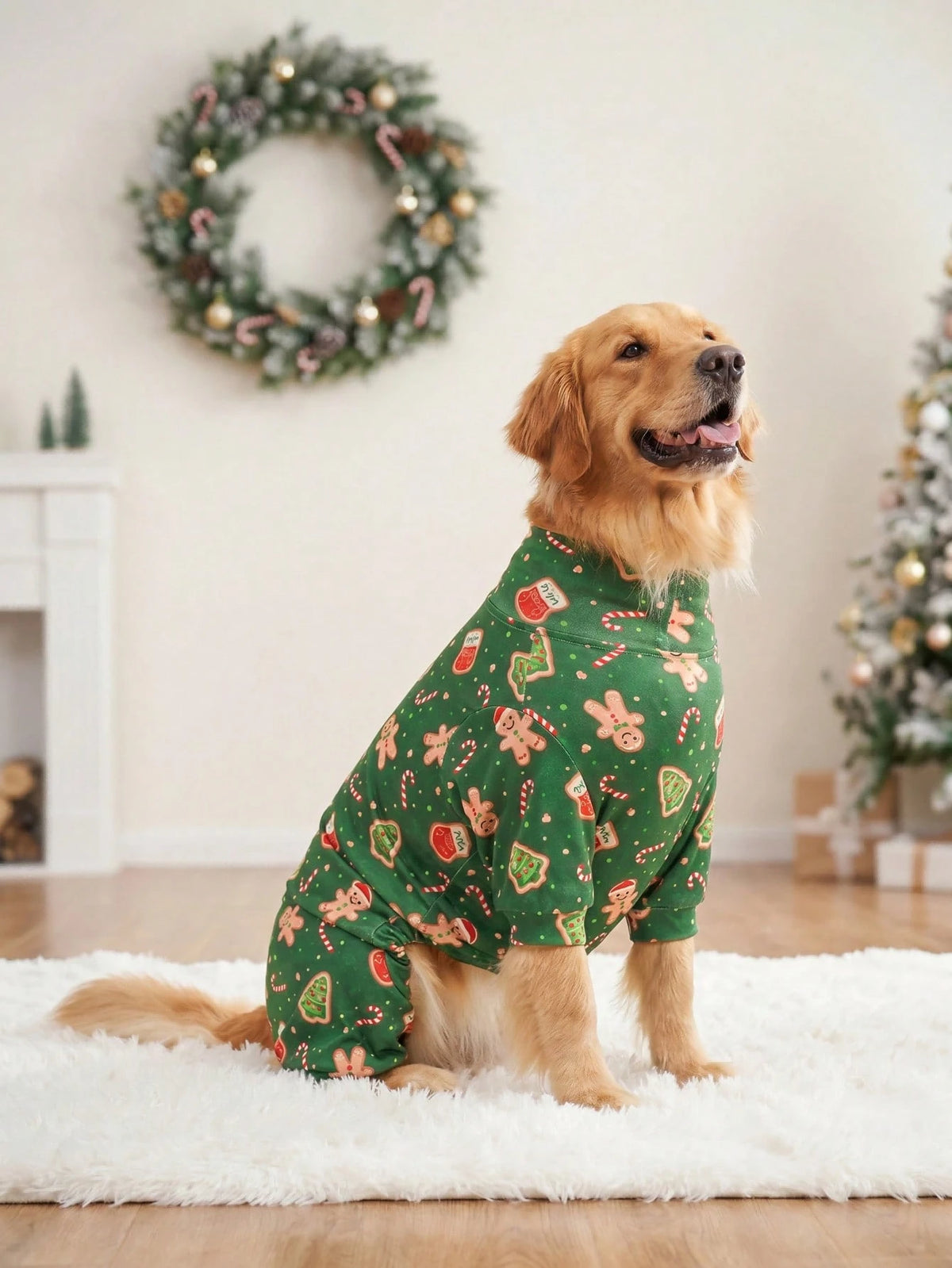 Christmas Dog Pajamas – Soft Full-Coverage Pet Jumpsuit