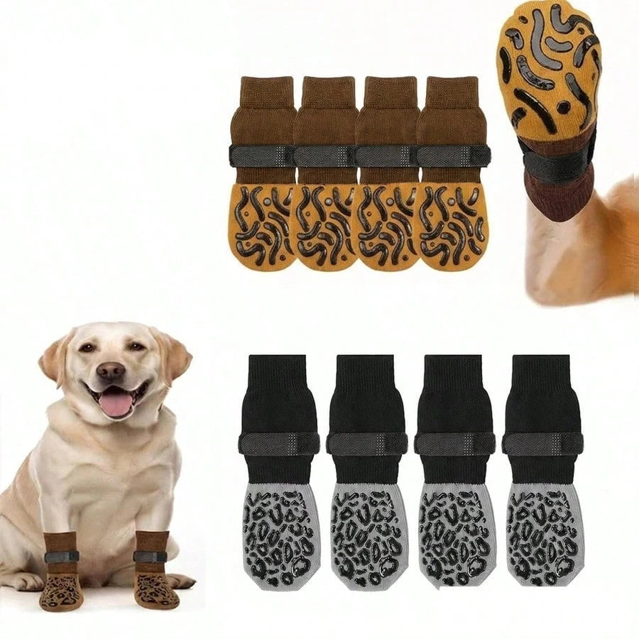 Non-Slip Dog Socks – Paw Protection & Anti-Lick Socks | 4 Pcs