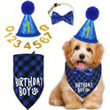 Pet Birthday Party Decoration Set | Hat, Bandana, Bow Tie & Banner