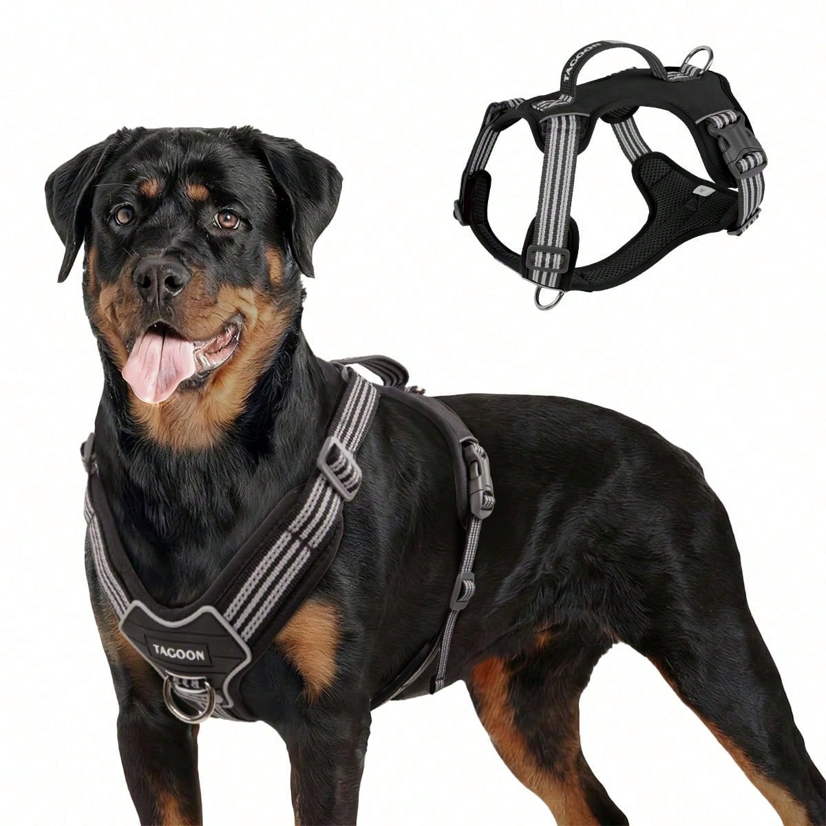 Tactical Dog Harness with Handle & Leash Clip – Reflective Adjustable Vest