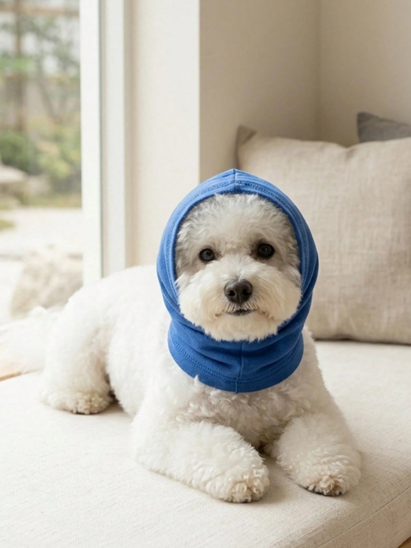 Pet Head Cover for Small & Medium Dogs – Breathable Anti-Bite Headwear