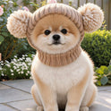 Pet Knit Hat with Pom-Pom – Warm Winter Hat for Dogs & Cats