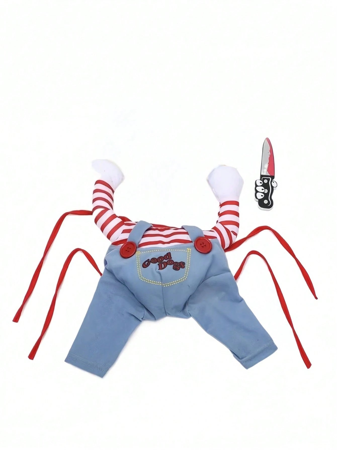 Funny Pet Costume Hoodie with Toy Knife Prop | Halloween Pet Outfit