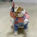 Funny Pet Costume Hoodie with Toy Knife Prop | Halloween Pet Outfit