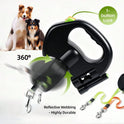 Dual Retractable Dog Leash for 2 Dogs – Harness Walking Set