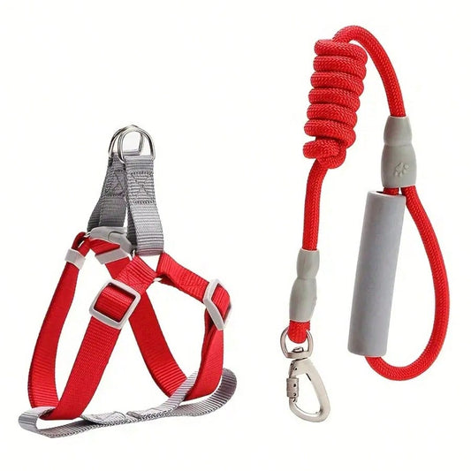 Macaron Dog Harness & Leash Set | Soft Adjustable Harness for Small Dogs