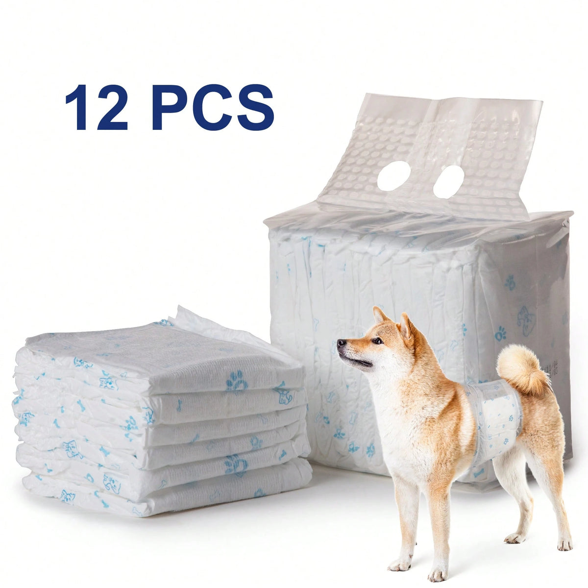 12-Pack Male Dog Diapers | Super Absorbent Leak-Proof Wraps