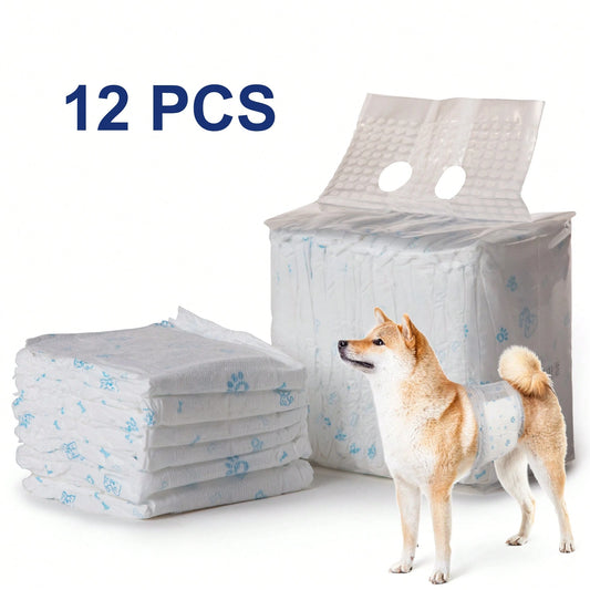 12-Pack Male Dog Diapers | Super Absorbent Leak-Proof Wraps