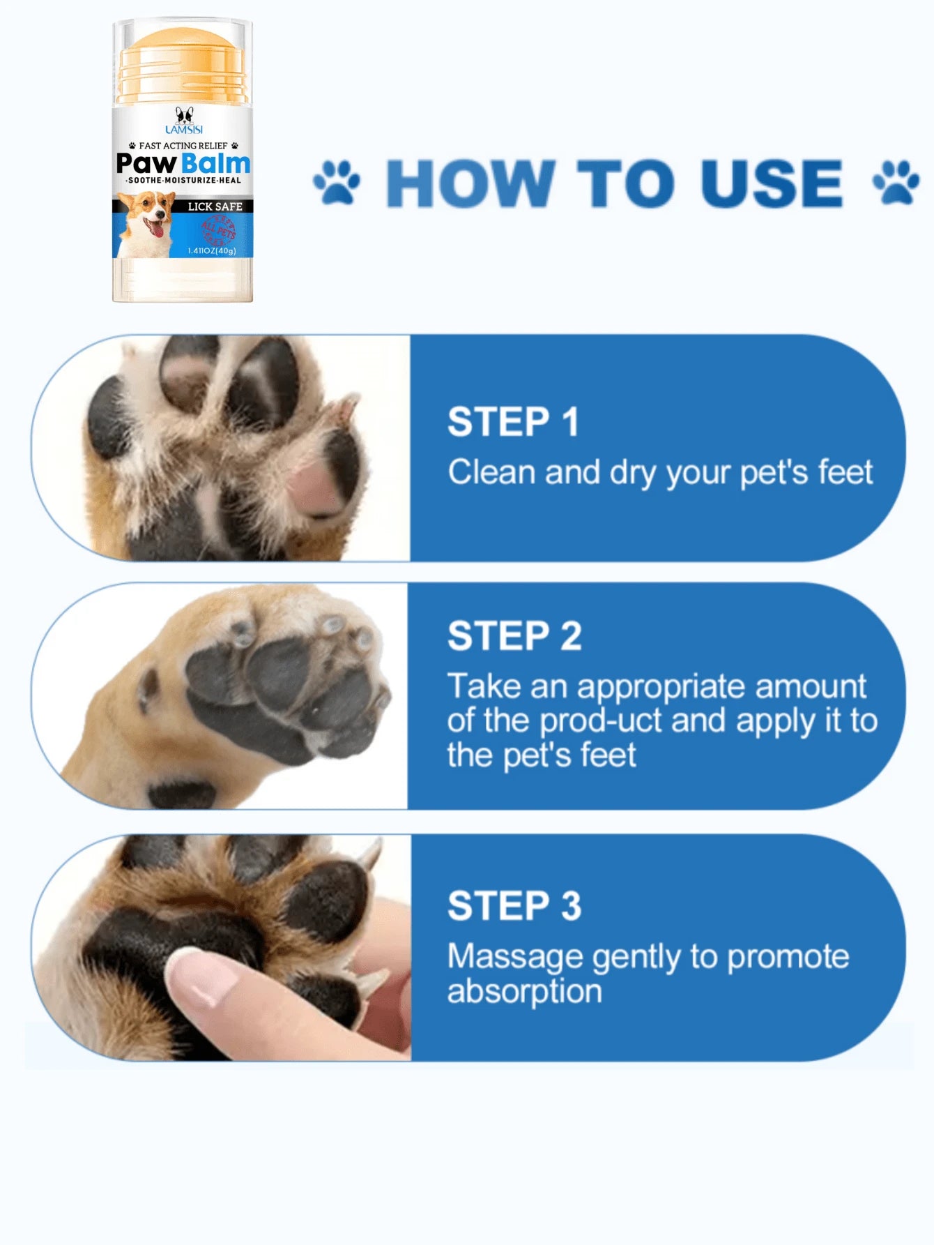 Pet Paw Balm Stick | Moisturizing Paw Care for Dogs & Cats