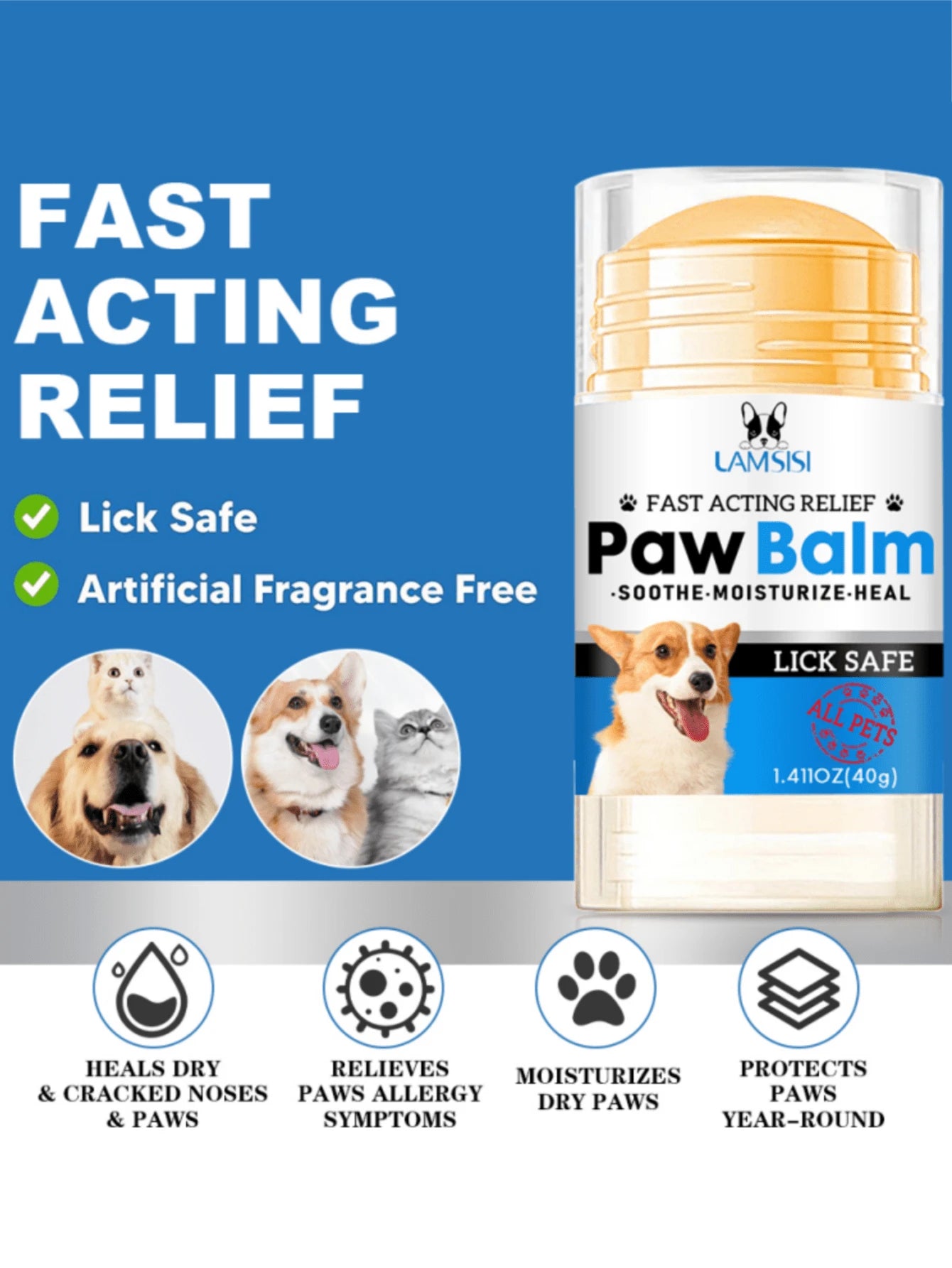 Pet Paw Balm Stick | Moisturizing Paw Care for Dogs & Cats