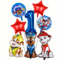 Paw Patrol Birthday Balloon Set – Character & Number Foil Balloons