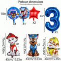 Paw Patrol Birthday Balloon Set – Character & Number Foil Balloons