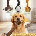 Interactive Squeaky Sports Ball Dog Toy | Football, Basketball & Rugby Plush Toy