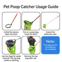 Long Handle Dog Poop Scooper with poop bags – Foldable Pet Waste Collector