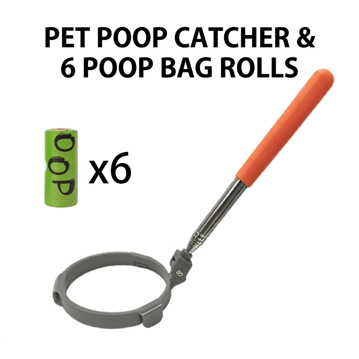 Long Handle Dog Poop Scooper with poop bags – Foldable Pet Waste Collector