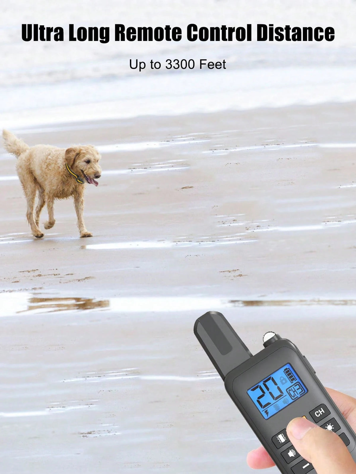 800m Waterproof Dog Training Collar | Remote Vibration & Sound