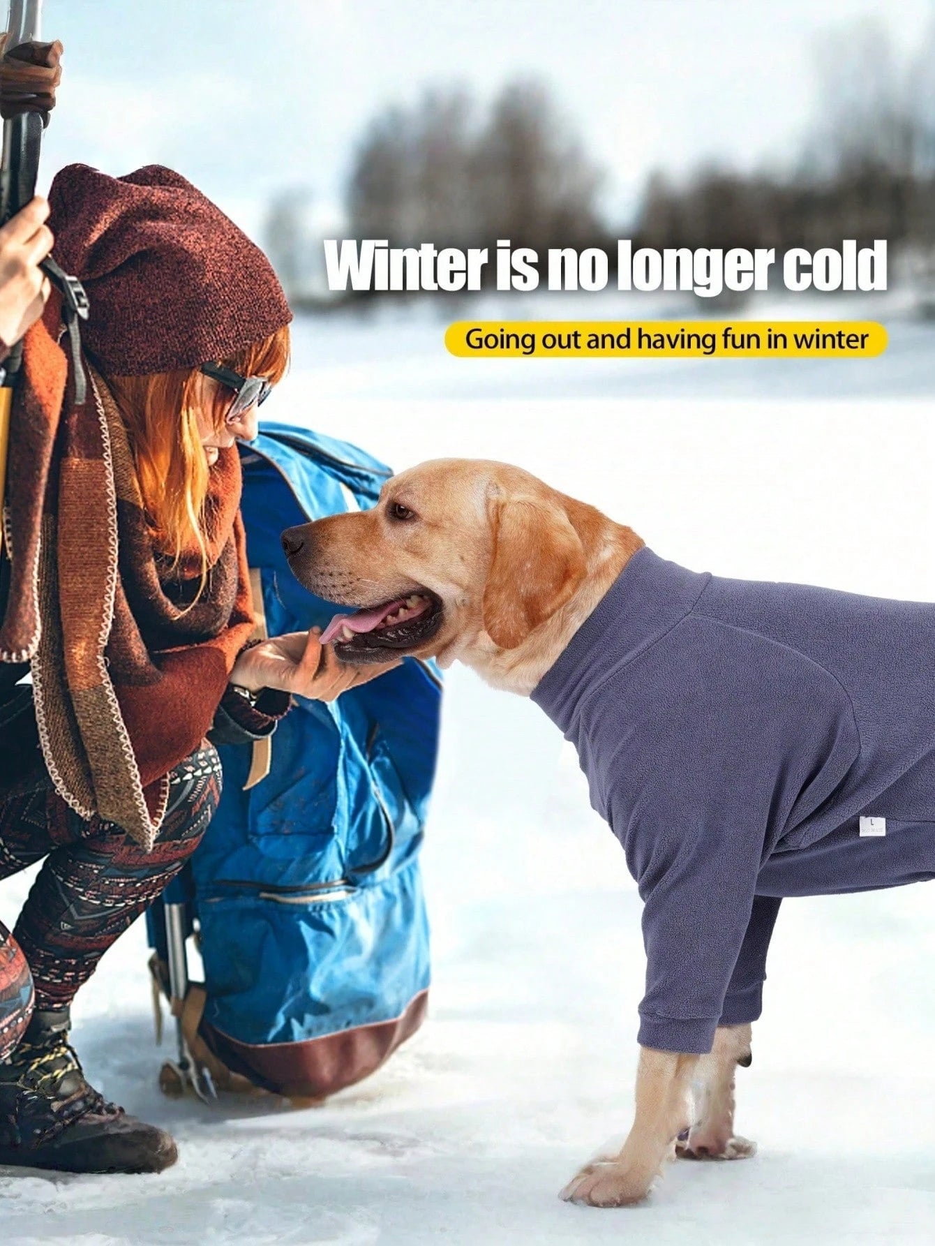 4-Leg Dog Winter Pajamas | Soft Warm Bodysuit for Medium & Large Dogs
