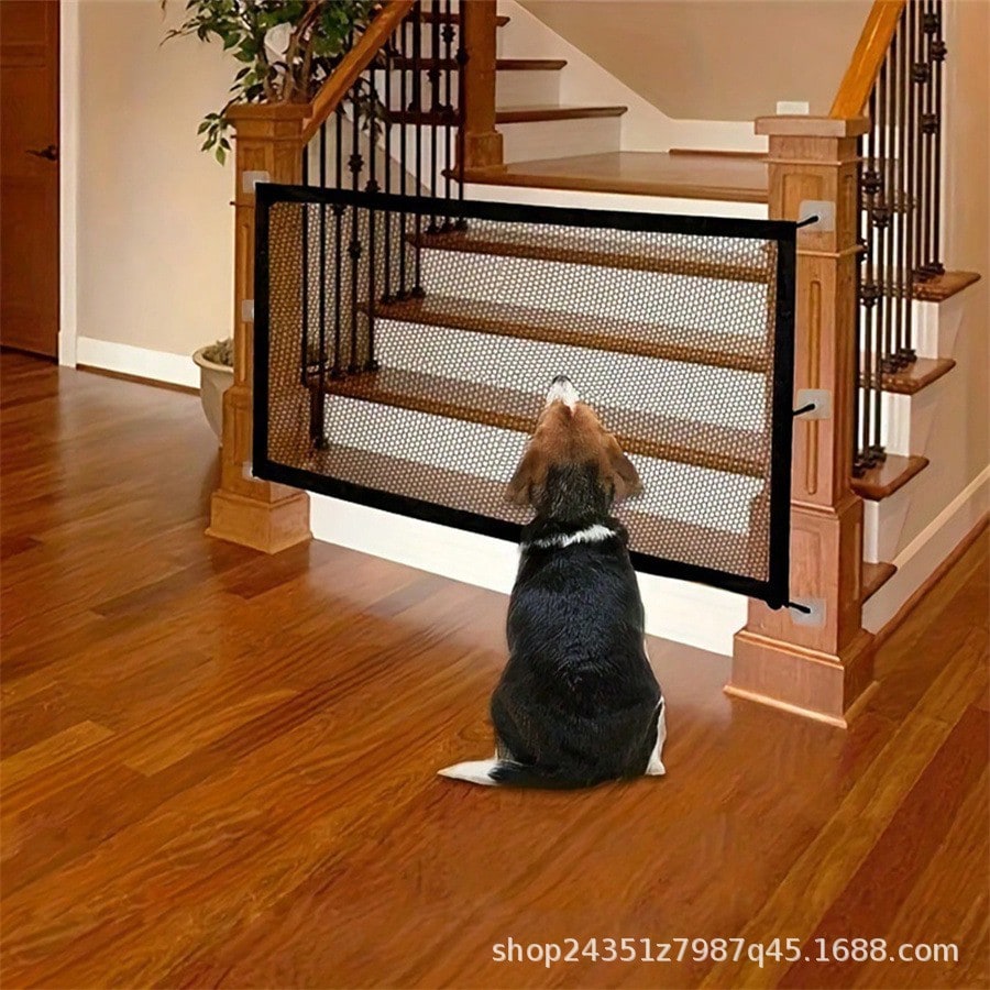 Foldable Pet Mesh Fence | No-Drill Safety Gate for Dogs & Cats