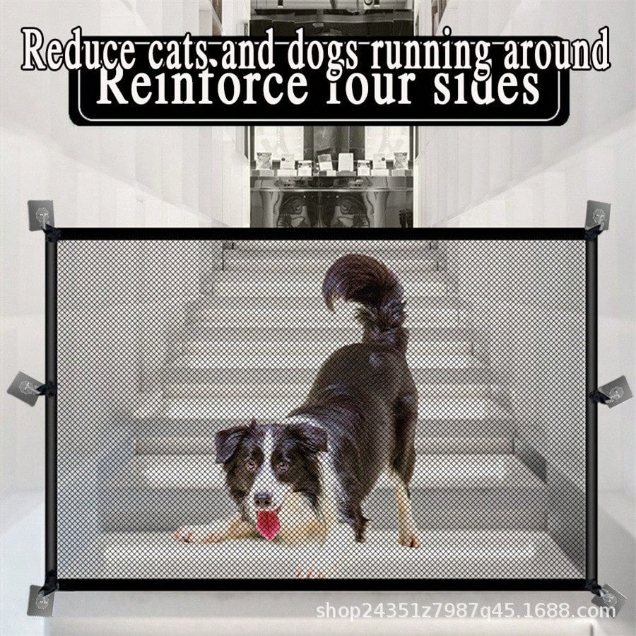 Foldable Pet Mesh Fence | No-Drill Safety Gate for Dogs & Cats