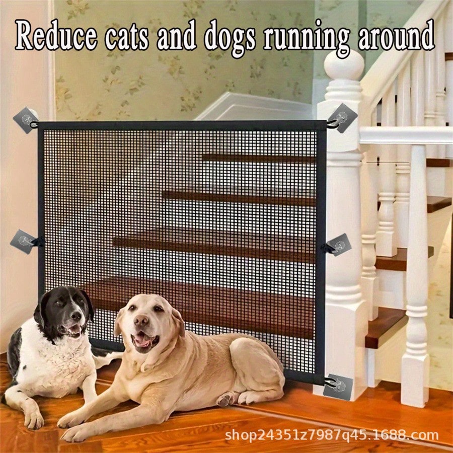 Foldable Pet Mesh Fence | No-Drill Safety Gate for Dogs & Cats