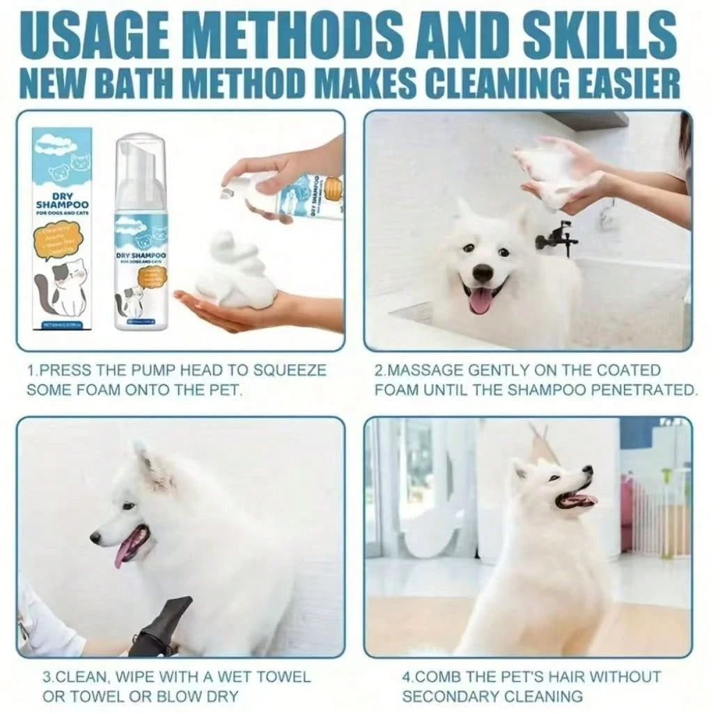 No-Rinse Pet Cleaning Foam 100ml – Gentle Cat & Dog Cleaner