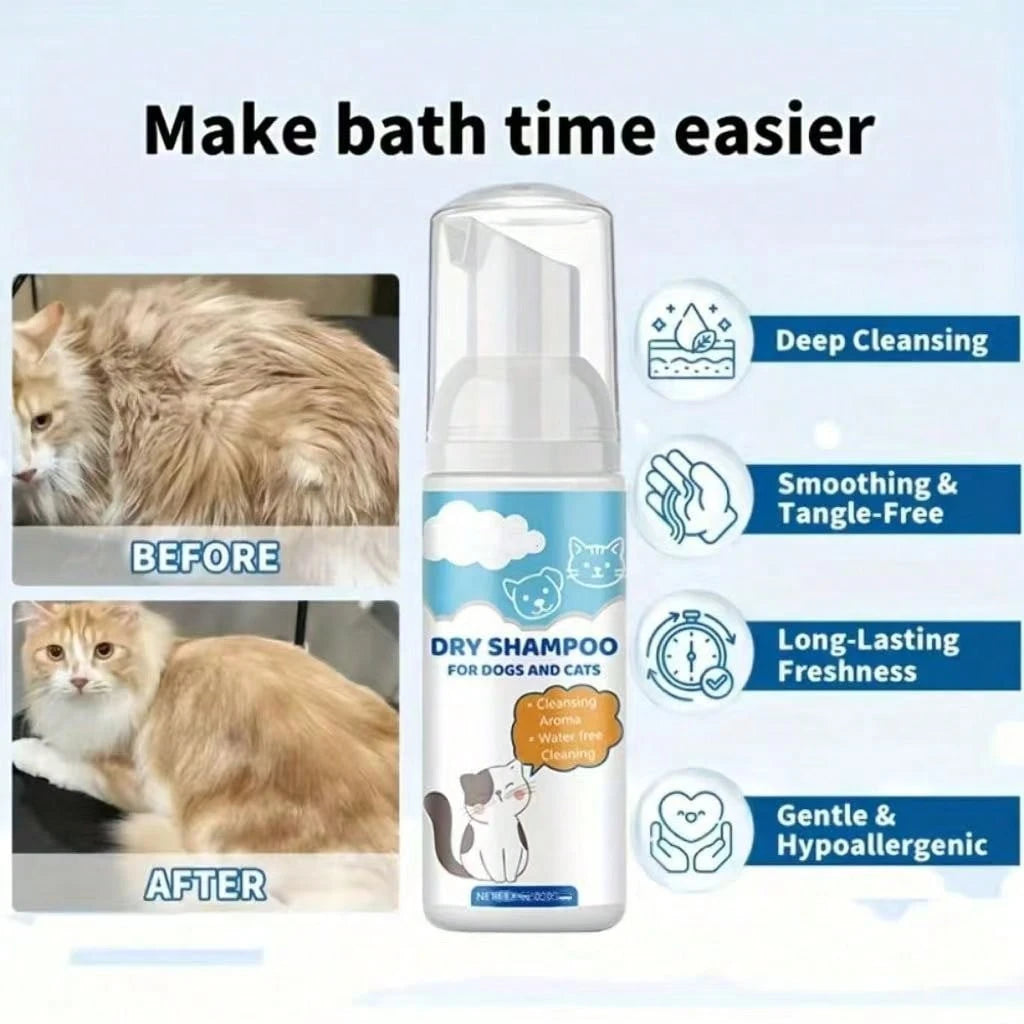 No-Rinse Pet Cleaning Foam 100ml – Gentle Cat & Dog Cleaner