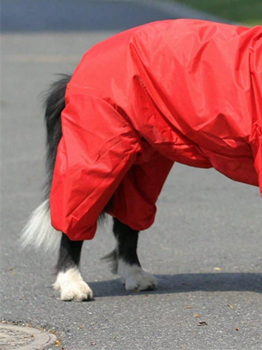 Waterproof Dog Raincoat for Large Dogs | Hooded Rain Jacket with Full Coverage