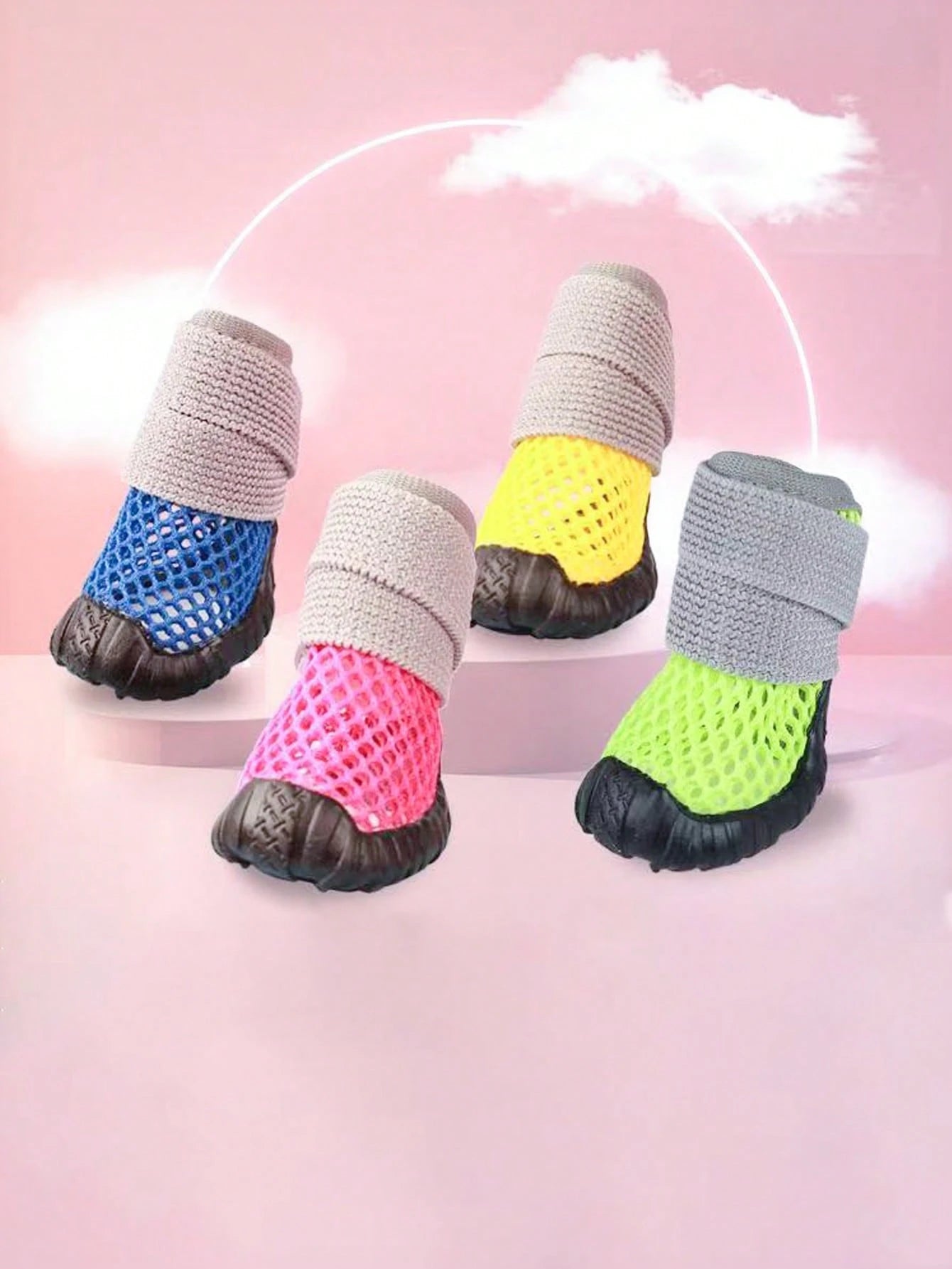 Breathable Mesh Dog Shoes | Non-Slip Summer Sandals for Dogs (set of 4)
