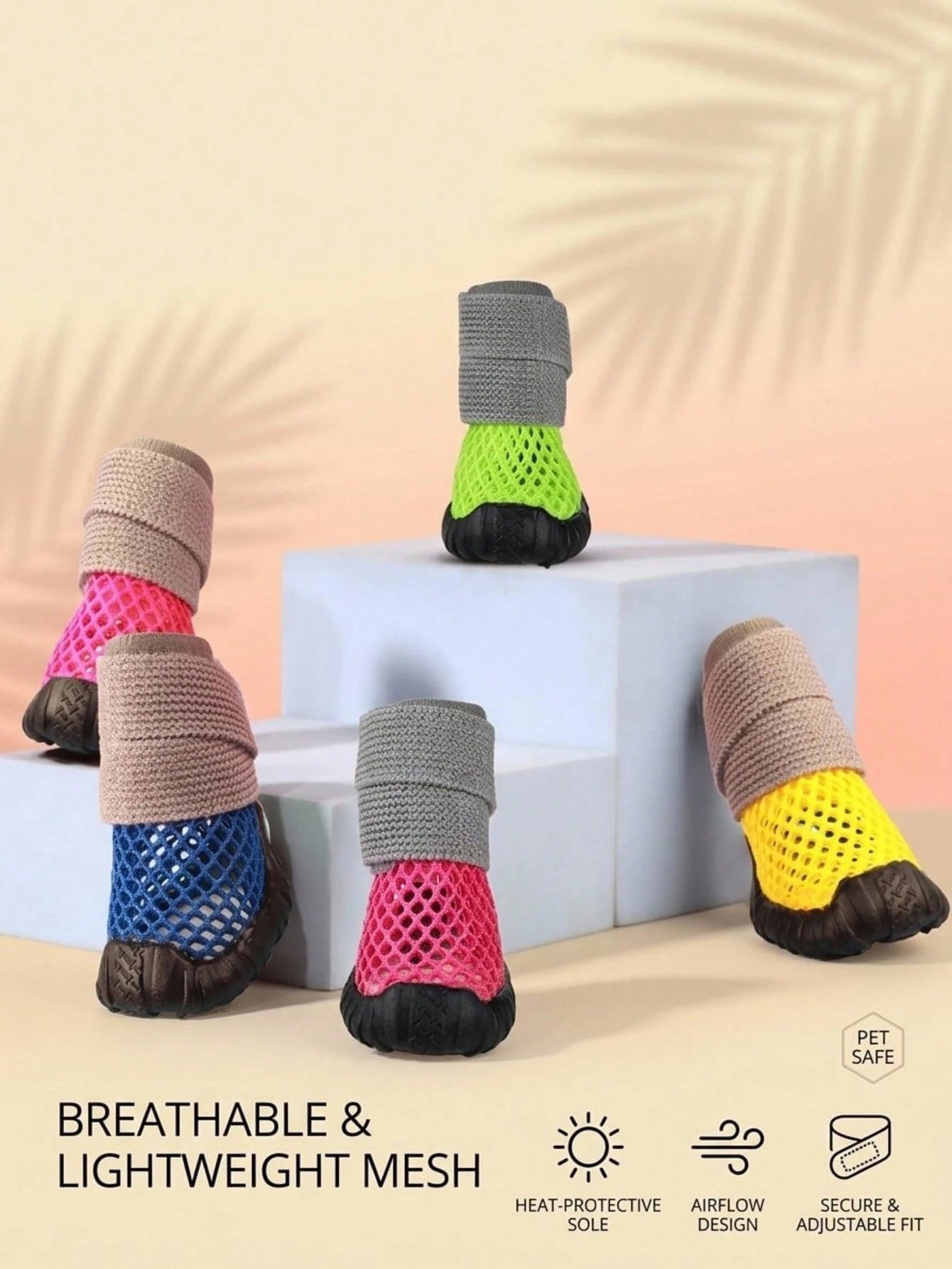 Breathable Mesh Dog Shoes | Non-Slip Summer Sandals for Dogs (set of 4)
