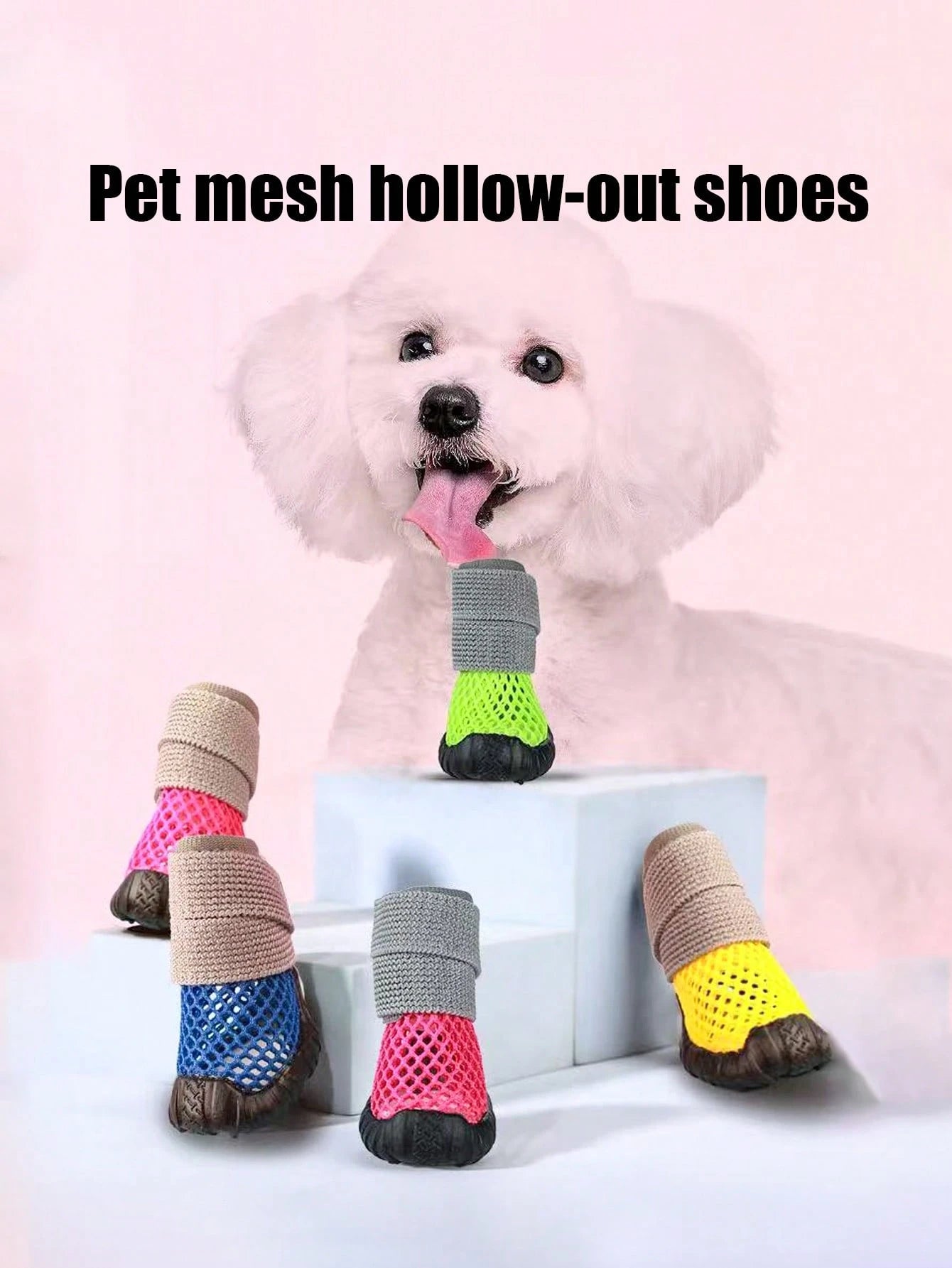 Breathable Mesh Dog Shoes | Non-Slip Summer Sandals for Dogs (set of 4)