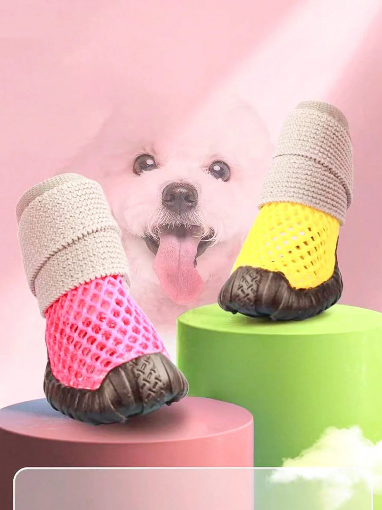 Breathable Mesh Dog Shoes | Non-Slip Summer Sandals for Dogs (set of 4)