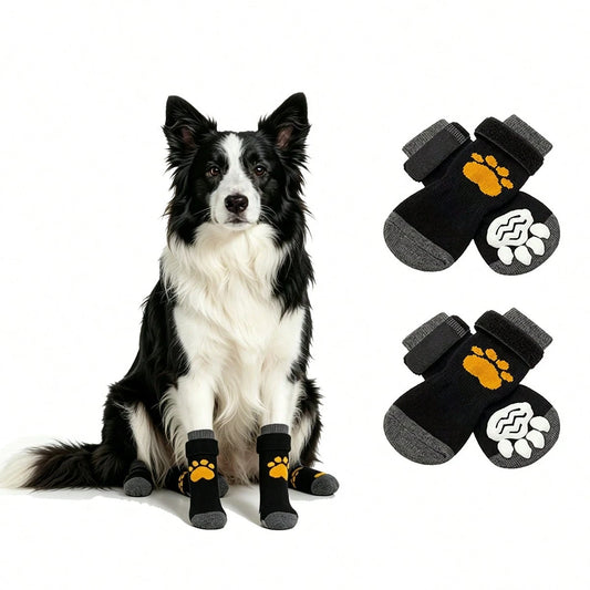 Non-Slip Pet Socks for Dogs & Cats (4-Piece Set)
