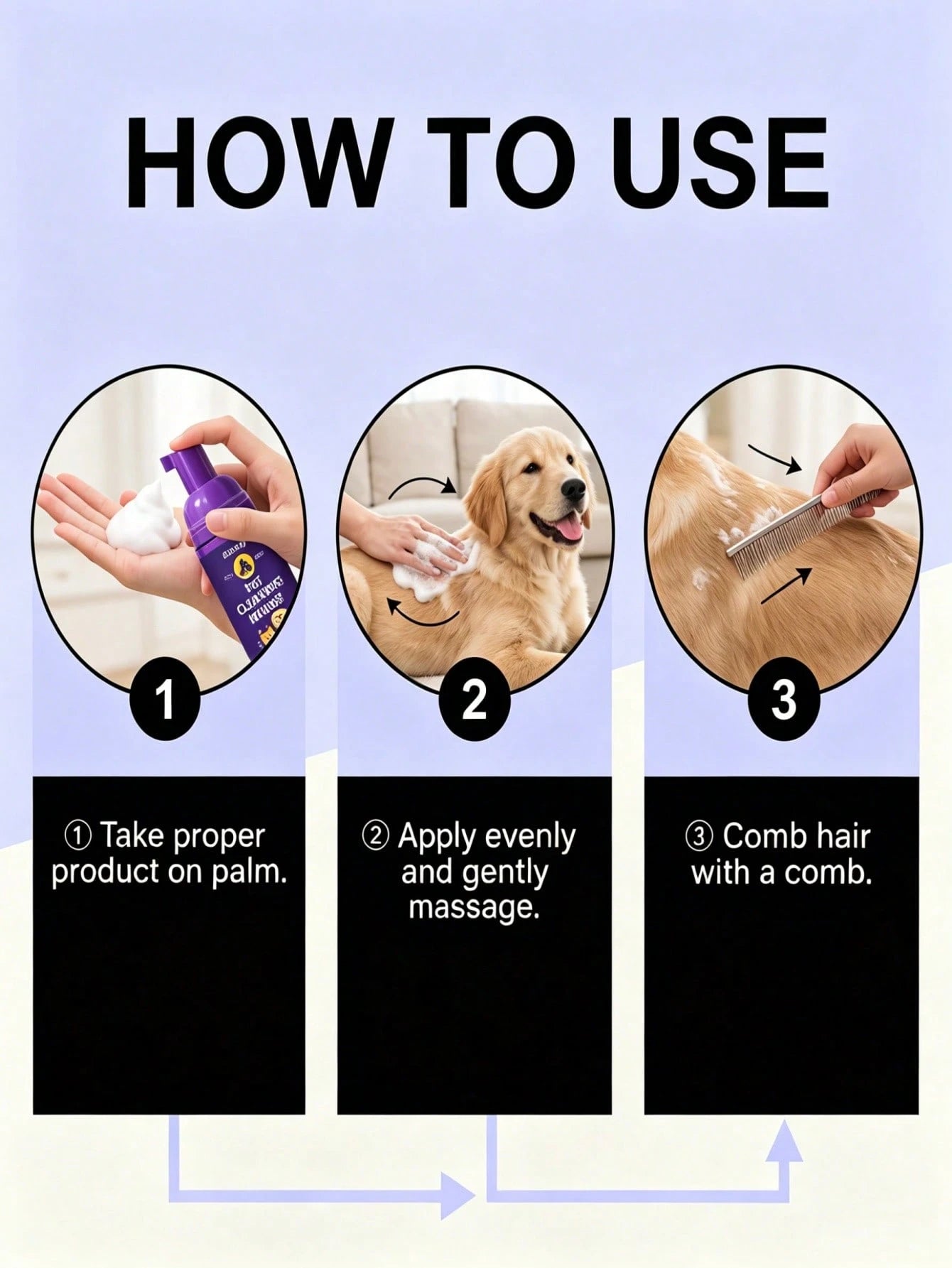 Waterless Pet Shampoo Foam | No-Rinse Dry Cleanser for Cats & Dogs (60ml)