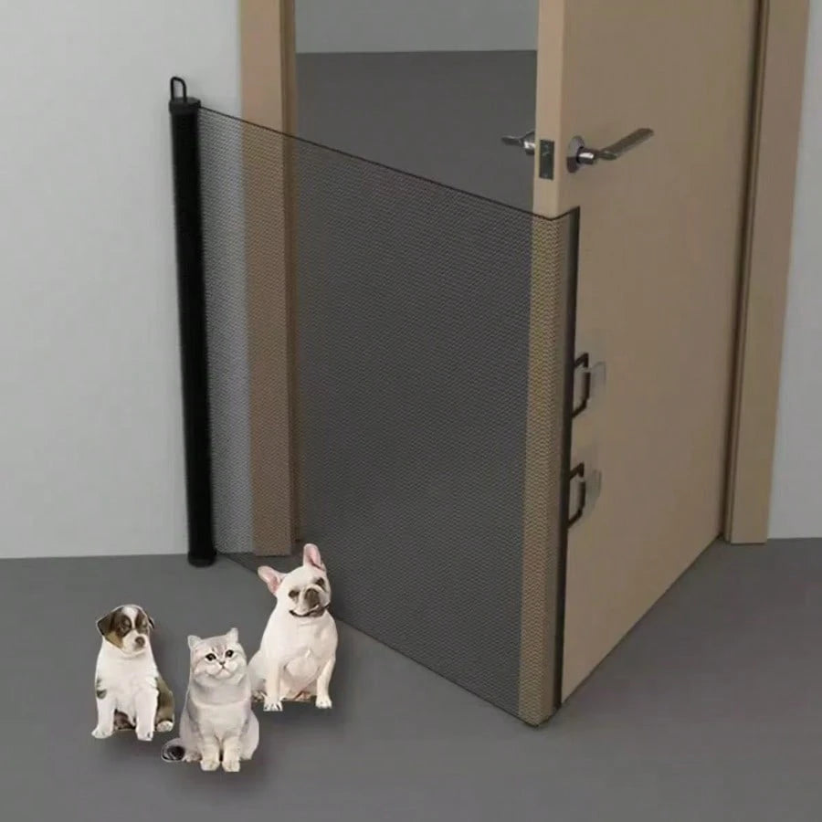 Expandable Mesh Pet Gate | Retractable Safety Barrier for Dogs & Cats