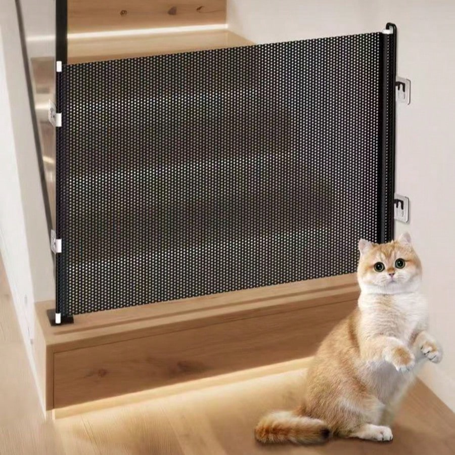 Expandable Mesh Pet Gate | Retractable Safety Barrier for Dogs & Cats