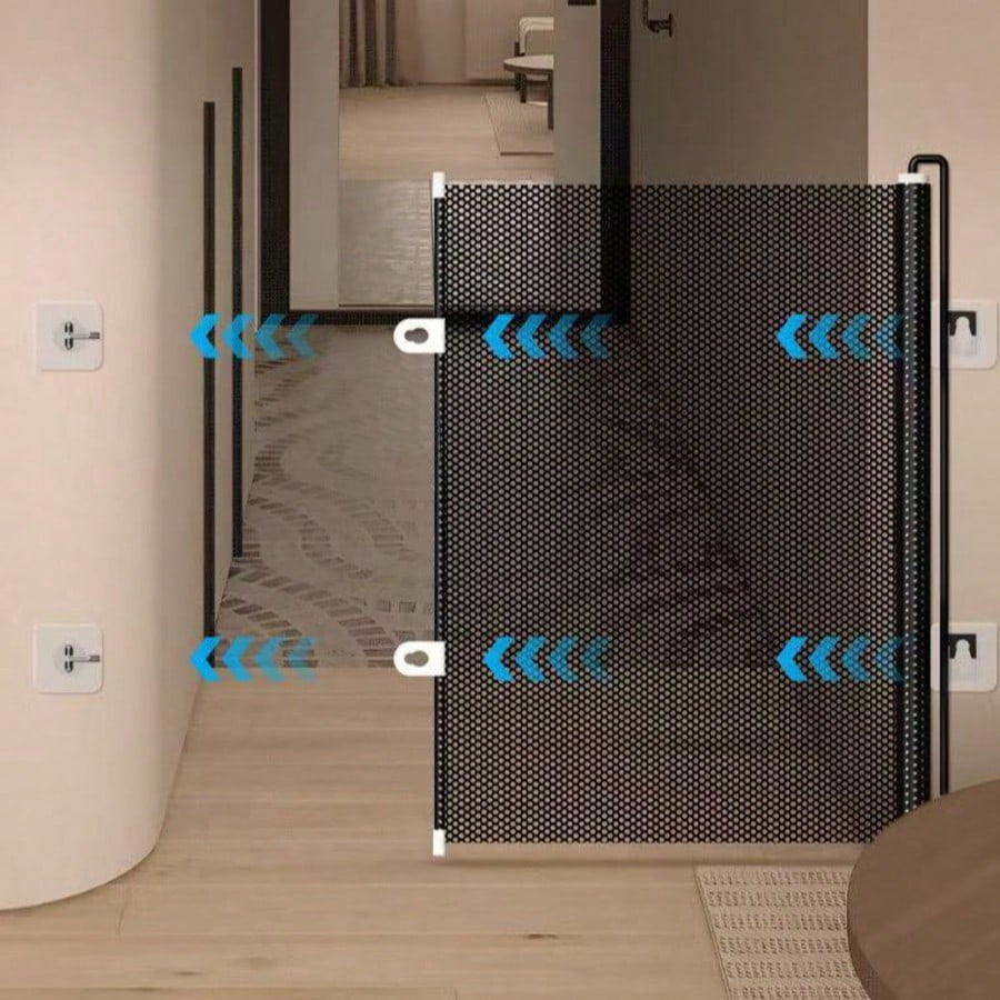 Expandable Mesh Pet Gate | Retractable Safety Barrier for Dogs & Cats
