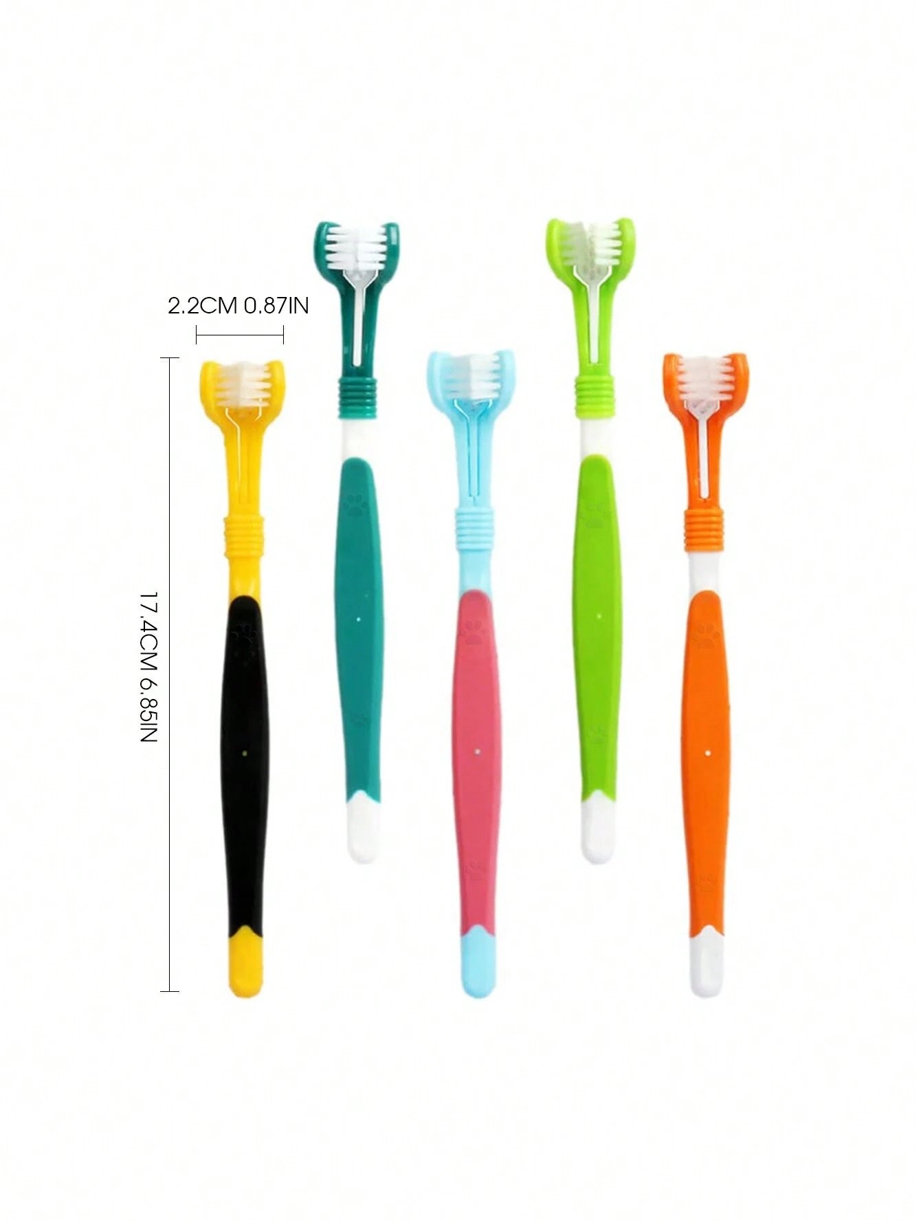 3-Sided Dog & Cat Toothbrush Kit – Pet Finger Toothbrush & Dental Care (set of 5 pieces)