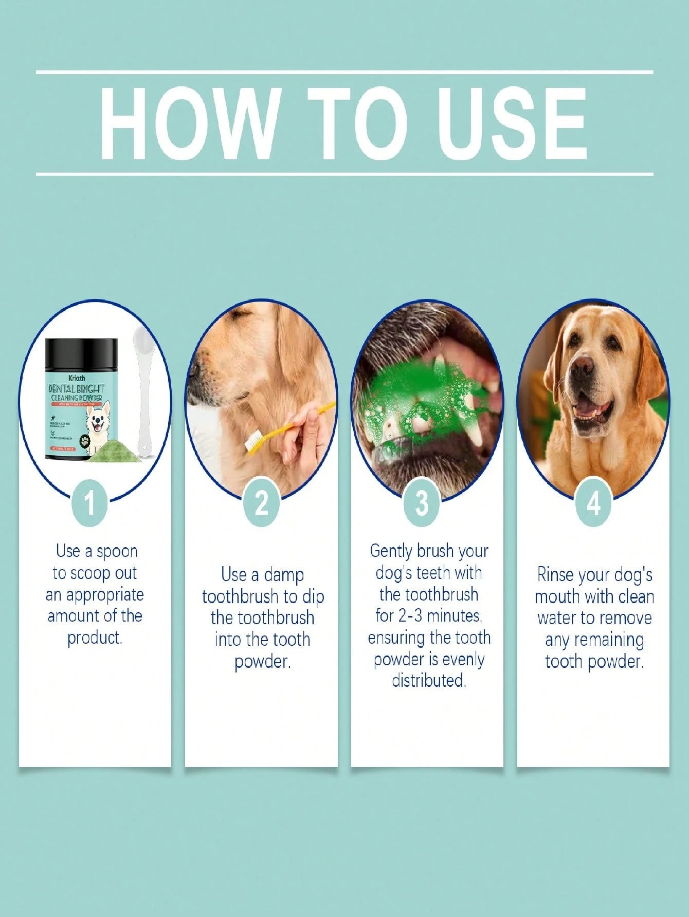 Dog Tooth Cleaning Powder – Daily Dental Care for Fresh Breath & Clean Teeth