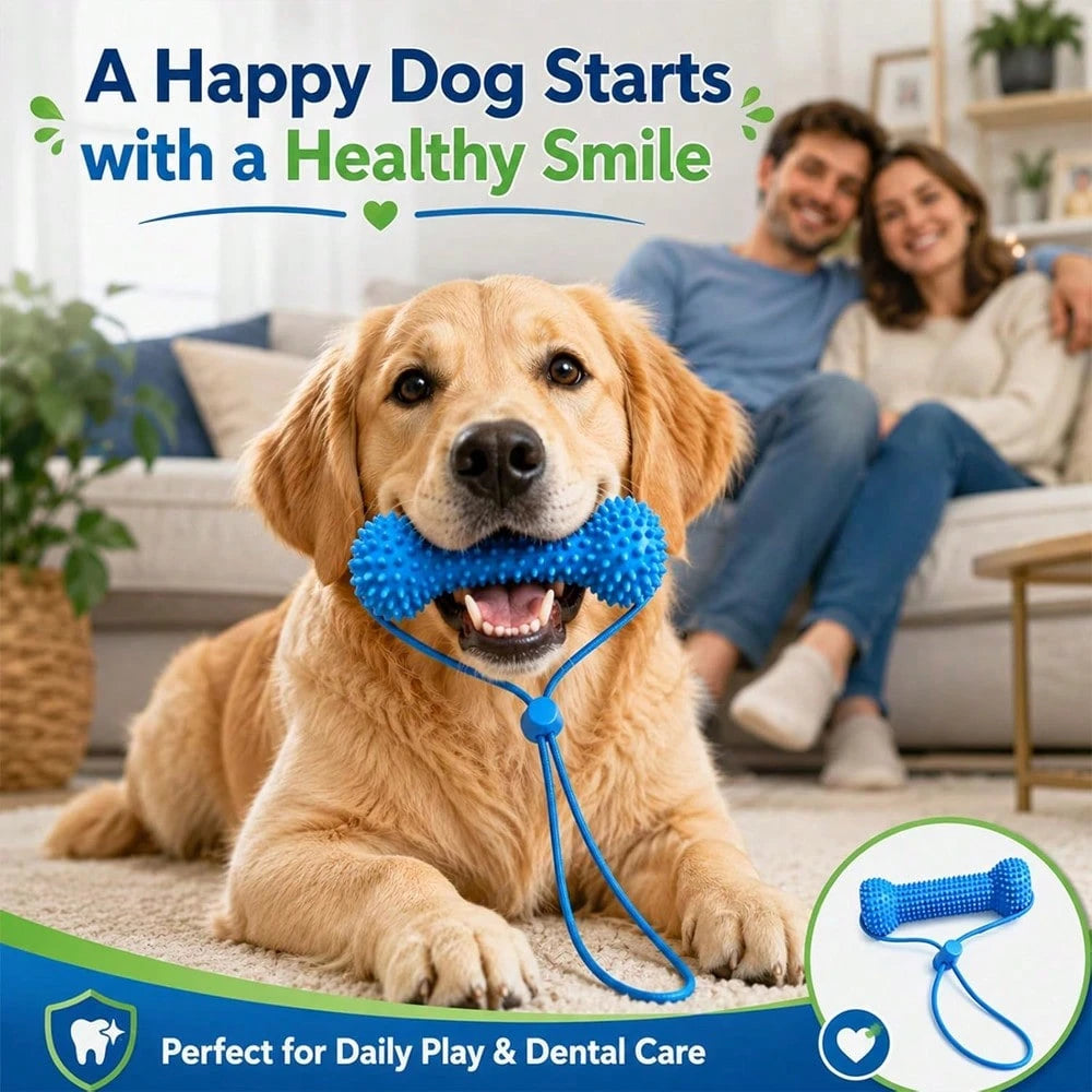 Rope Dog Chew Toy & Toothbrush – Interactive Dental Cleaning Toy
