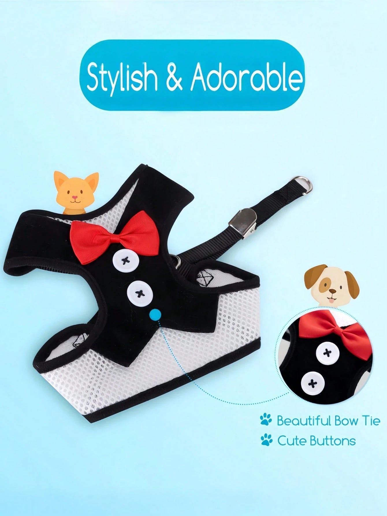 Pet Chest Harness & Leash Set – Adjustable Walking Harness for Small & Medium Dogs