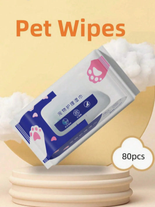 Pet Cleaning Wet Wipes | Alcohol-Free Grooming Wipes for Dogs & Cats (12 pieces per back)