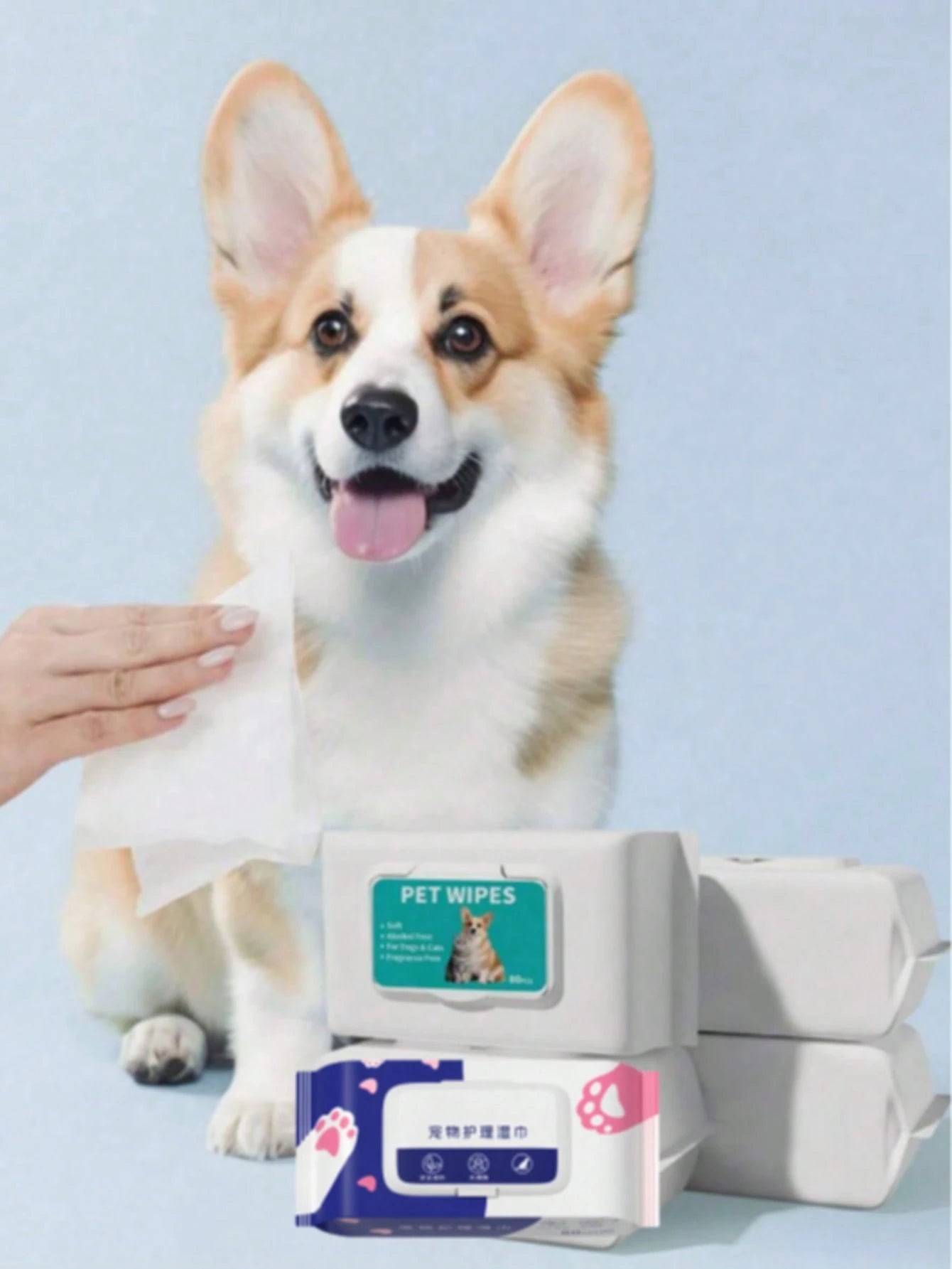 Pet Cleaning Wet Wipes | Alcohol-Free Grooming Wipes for Dogs & Cats (12 pieces per back)