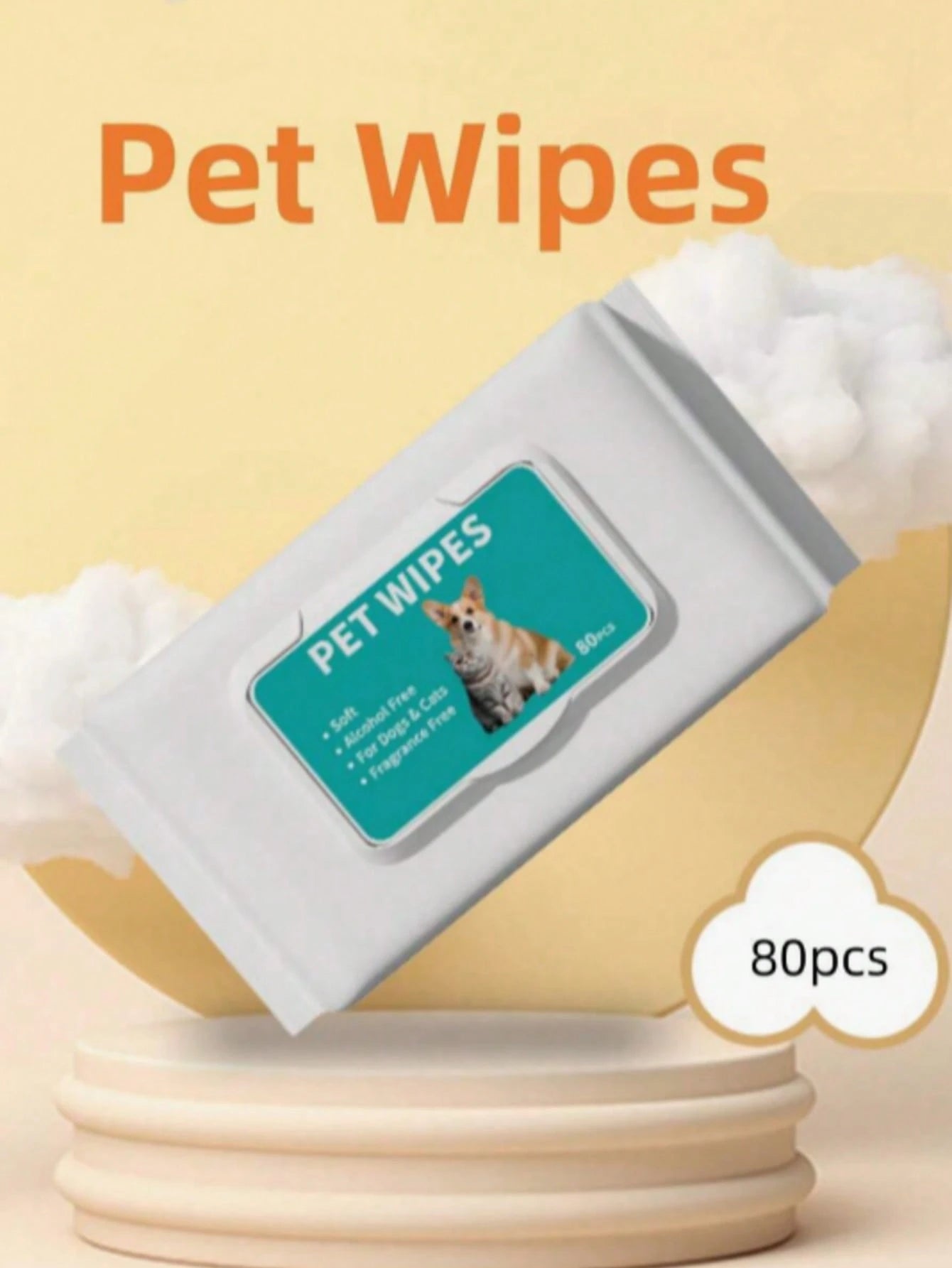 Pet Cleaning Wet Wipes | Alcohol-Free Grooming Wipes for Dogs & Cats (12 pieces per back)